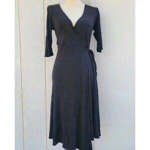 Eileen Fisher Womens wrap dress size PP( sz 2-4) brown 3/4 sleeve